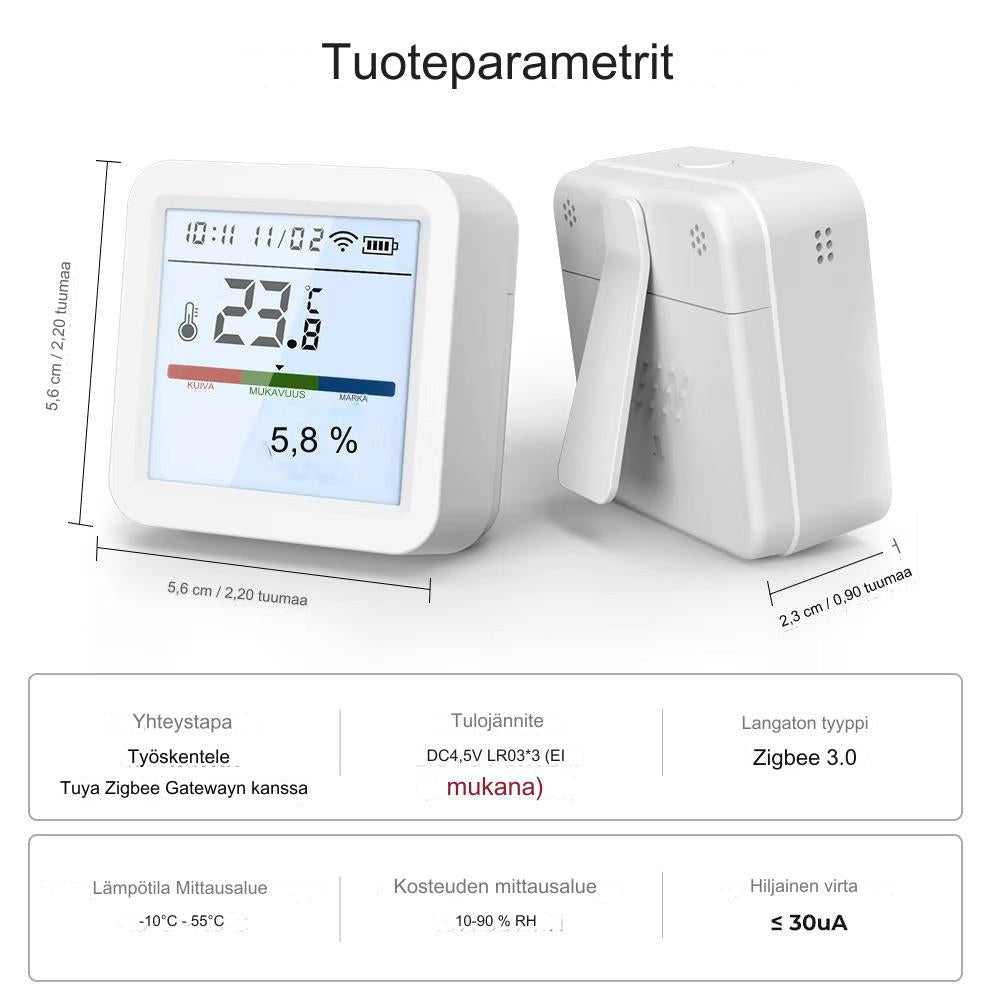 Älykäs Lämpötila- ja Kosteusmittari Zigbee