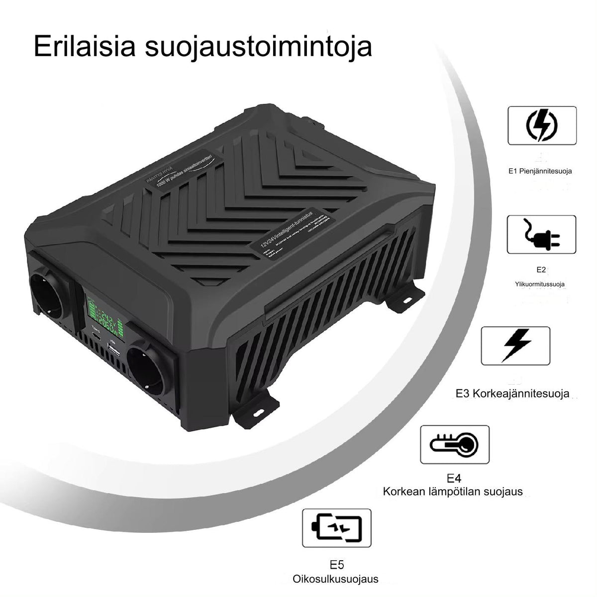 DATOU BOSS Puhdas Siniaaltoinvertteri 12V / 24V 1200W / 2300W