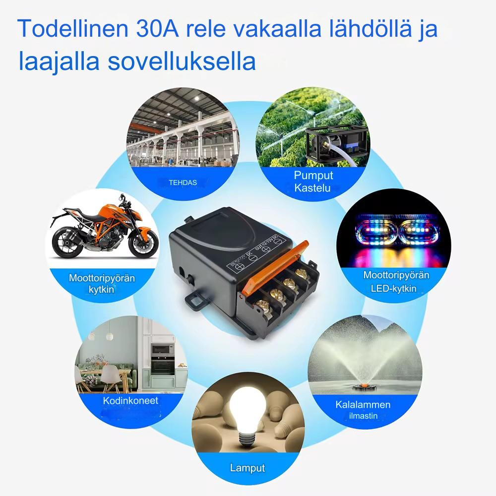 DC 12V-72V 30A kauko-ohjattava relekytkin, kahdella kaukosäätimellä