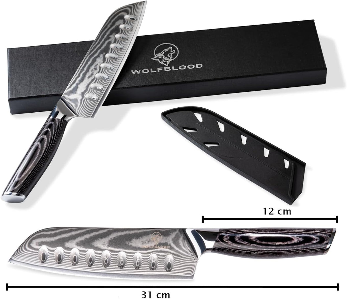 damascus veitsi wolfblood 31cm Pro