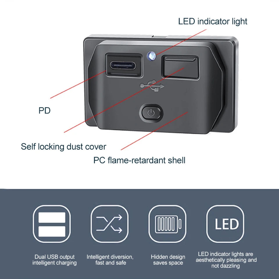 PD-tyypin C / QC 3.0 USB-laturi 12/24V loppu