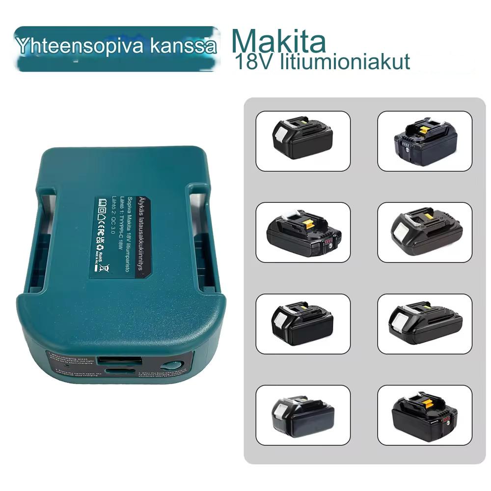 Makita yhteensopiva USB A ja C sovitin