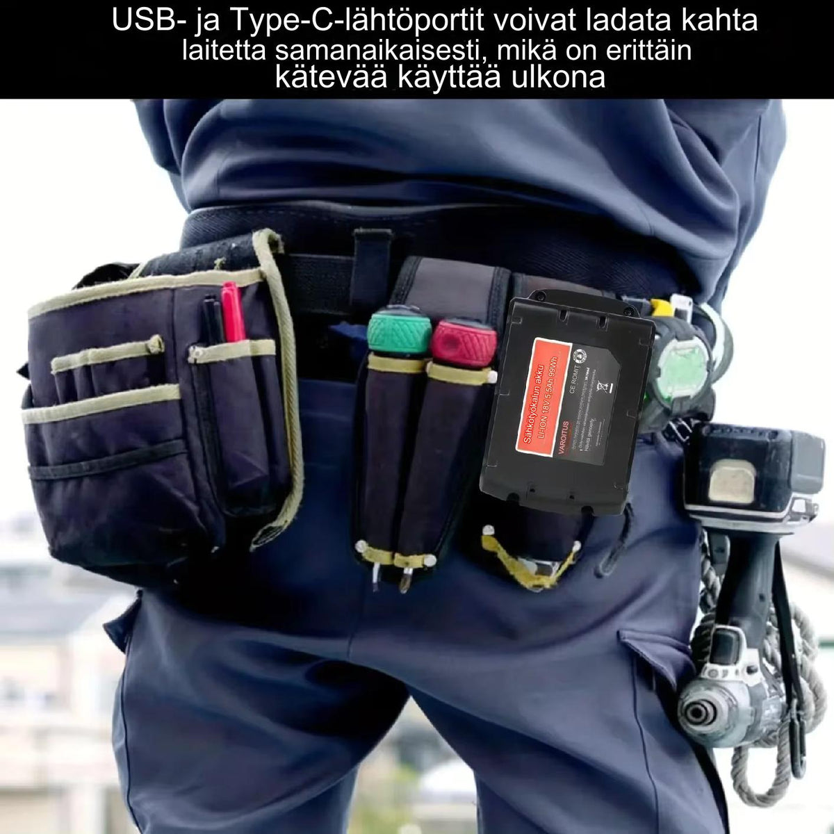 Milwaukee yhteensopiva USB A ja C sovitin