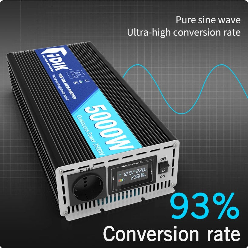 FDIK 12V Siniaaltoinvertteri 2200W/5000W