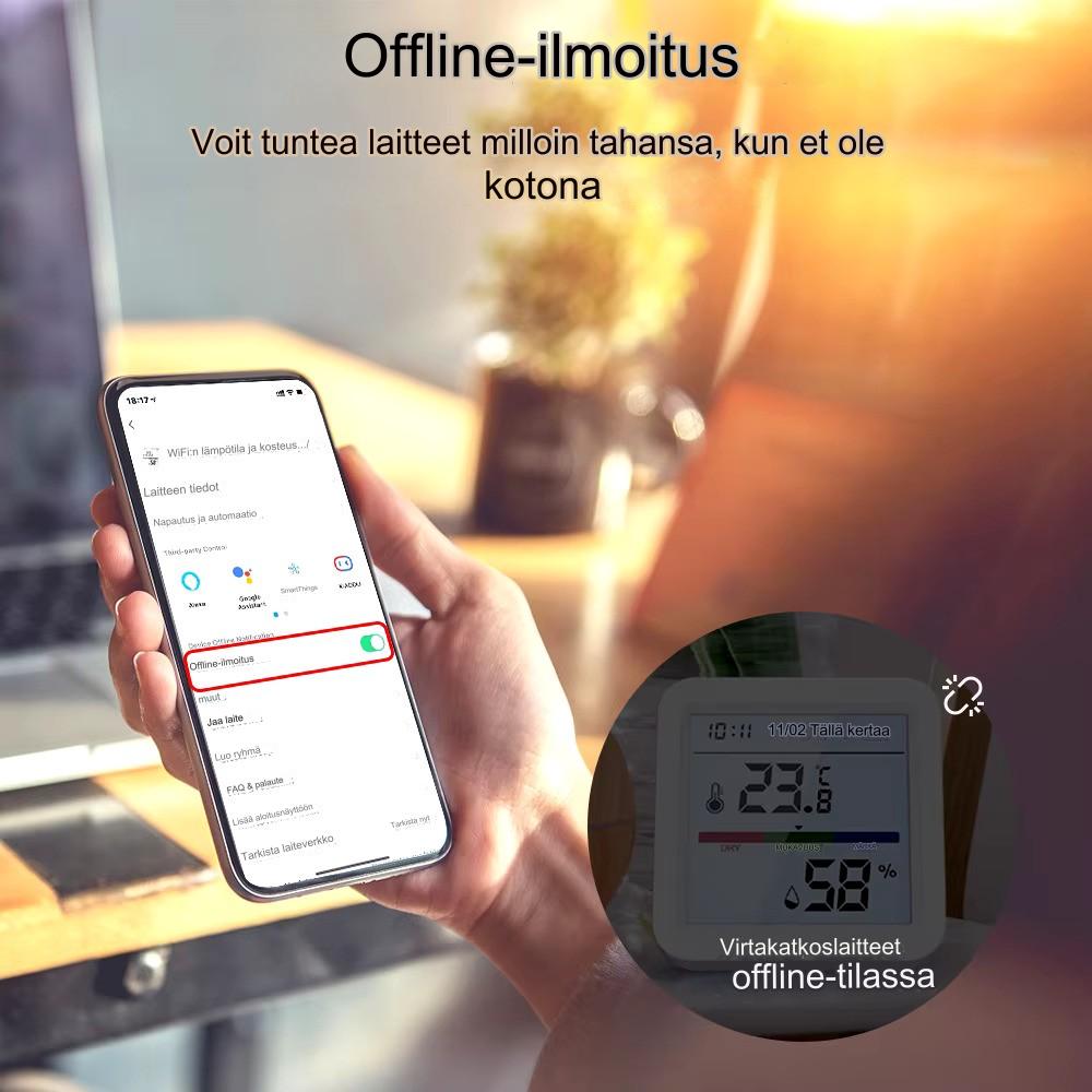 Älykäs Lämpötila- ja Kosteusmittari Zigbee
