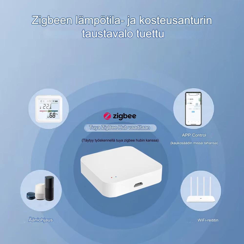 Älykäs Lämpötila- ja Kosteusmittari Zigbee