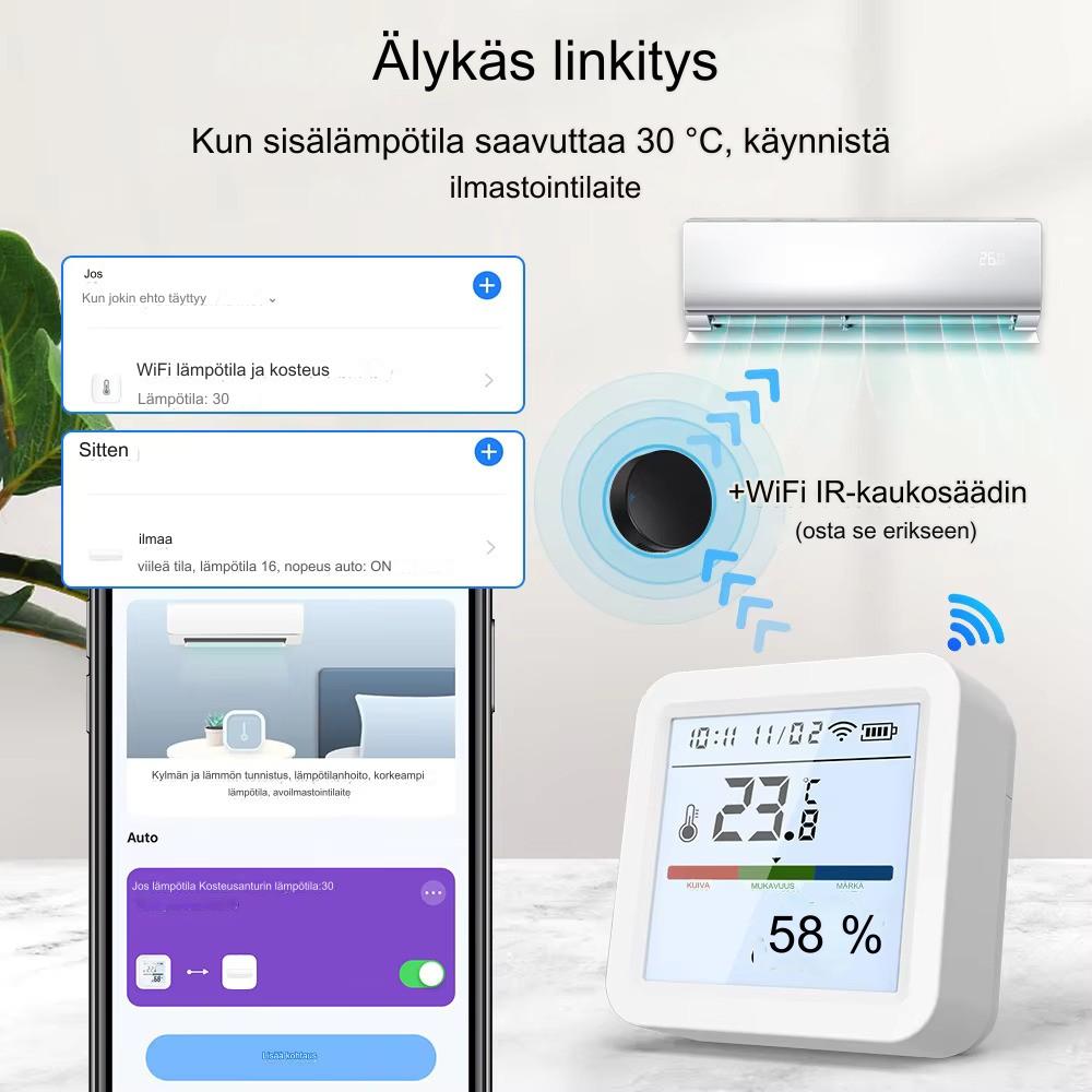 Älykäs Lämpötila- ja Kosteusmittari Zigbee
