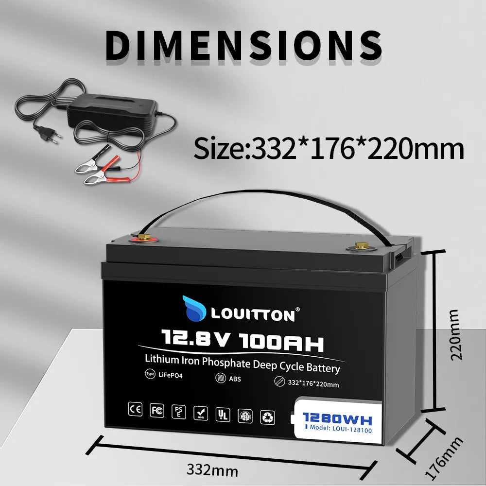 LOUITTON LiFePO4 akku 12V 100Ah sis. BMS